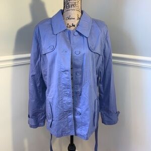 J.JILL Lightweight Dark Periwinkle Short Trench Jacket Sz.XL NWT